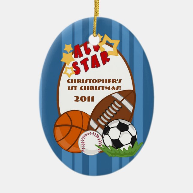 Personalised Custom Ornament All Star Blue (Front)