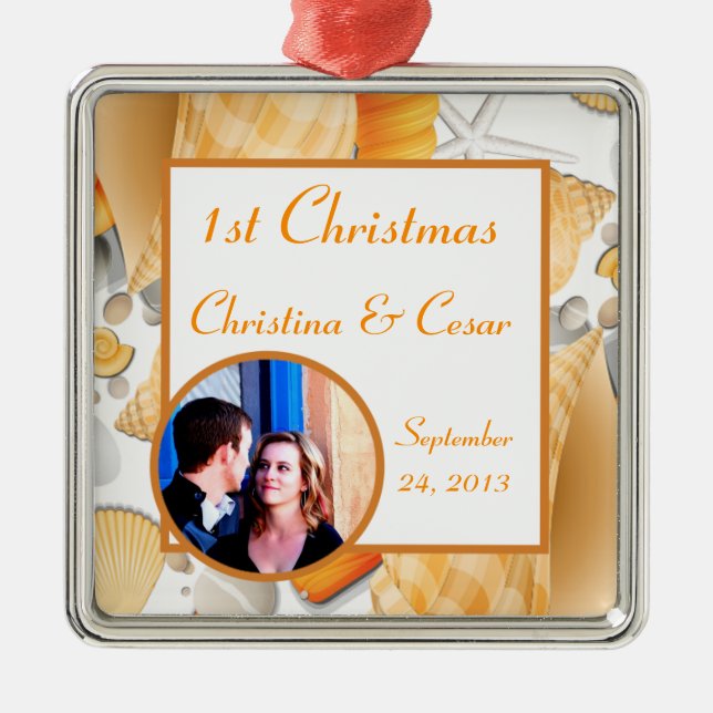 Personalised Custom Ornament Assorted Seashells Or (Front)