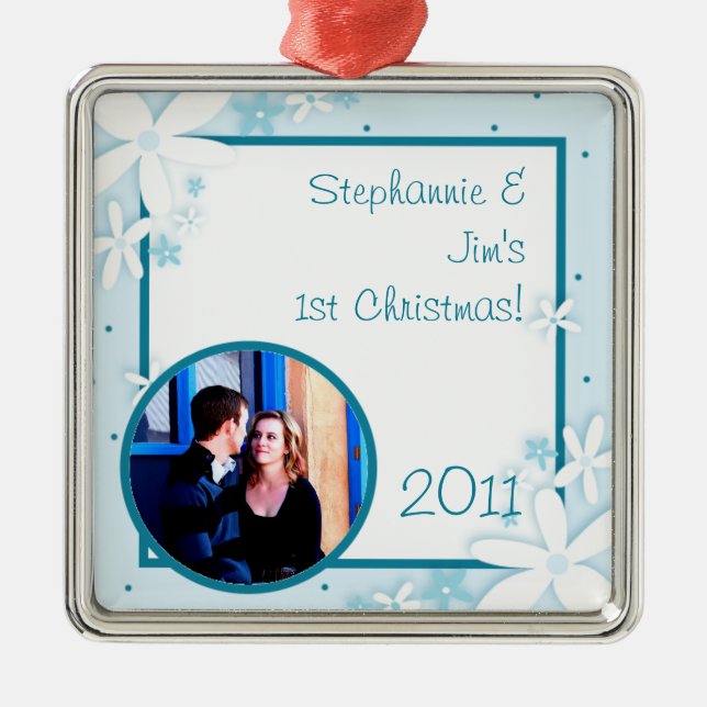 Personalised Custom Ornament Blue Daisies (Front)