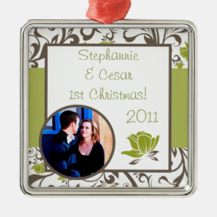 Personalised Custom Ornament Green Floral/Branches