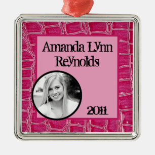Personalised Custom Ornament Hot Pink Croc Faux