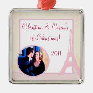 Personalised Custom Ornament Lovers in Paris
