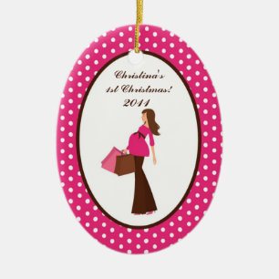 Personalised Custom Ornament Mod Mum Polka Do