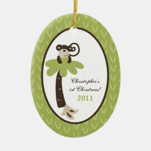 Personalised Custom Ornament Monkey Time Zoo Jungl