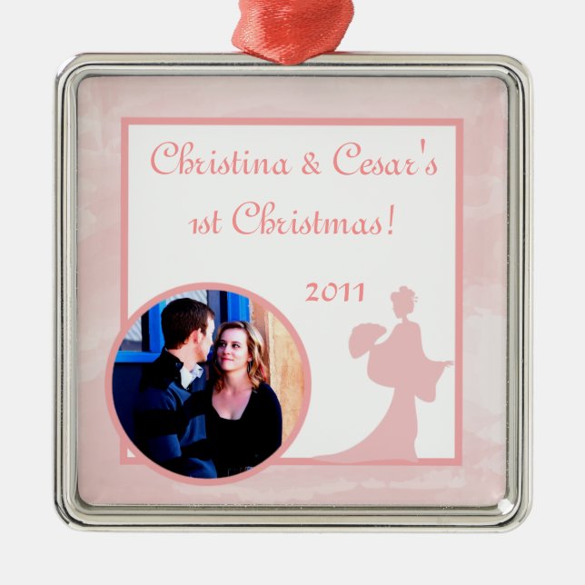 Personalised Custom Ornament Oriental Garden pink (Front)