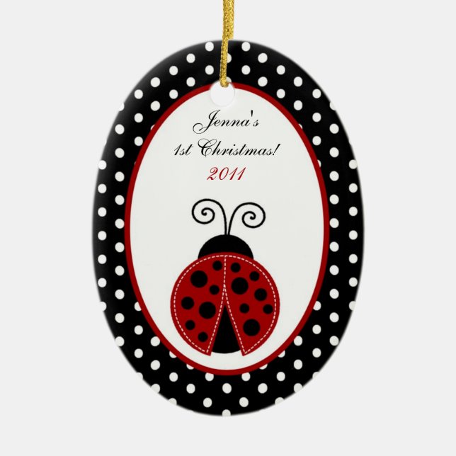Personalised Custom Ornament Red Ladybug (Front)