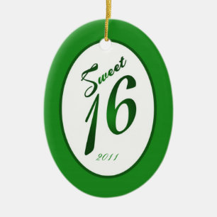 Personalised Custom Ornament Sweet 16 Green
