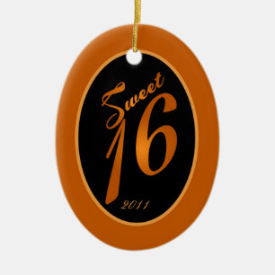 Personalised Custom Ornament Sweet 16 Orange