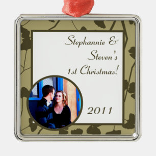 Personalised Custom Ornament White Ginkgo Leaves