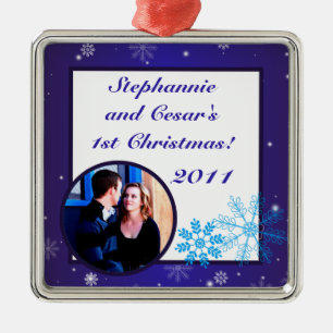 Personalised Custom Ornament White Snow Flakes