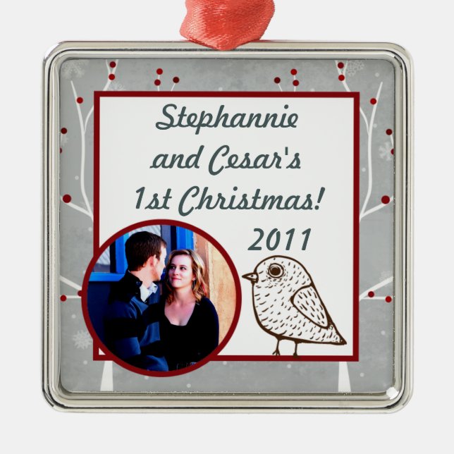 Personalised Custom Ornament White Tree (Front)