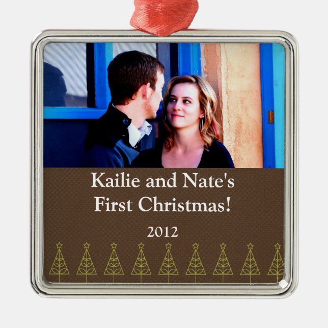 Personalised Custom Ornaments Outline Green Forest (Front)