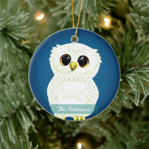 Personalised Custom Owl Bird Photo Ceramic Ornament