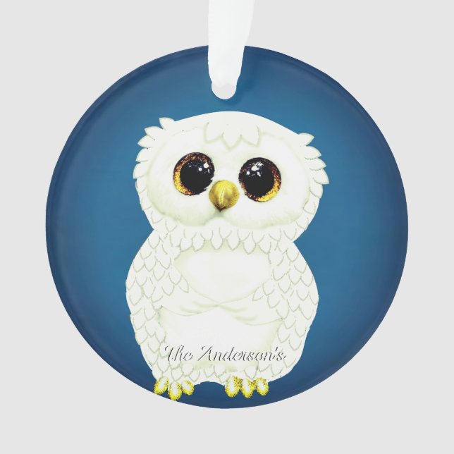Personalised Custom Owl Bird Photo Ornament (Front)