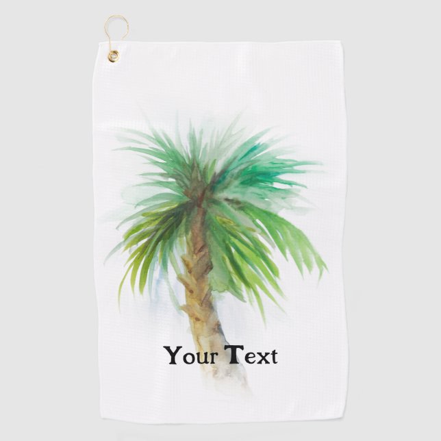 Personalised Custom Palm Tree Golf Towel (Front)