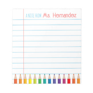 Personalised Custom Pencils Teacher's Notepad