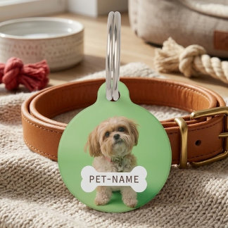 Personalised Custom Pet Dog Photo And Text Picture Tag
