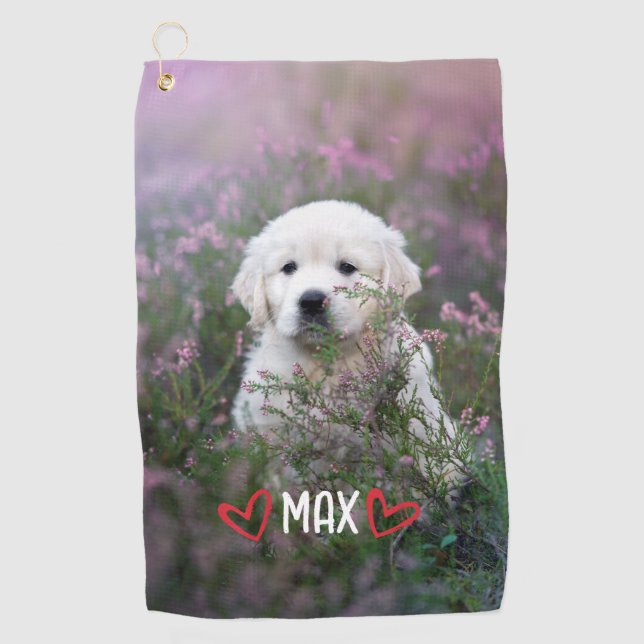 Personalised Custom Pet Photo and Name Towel (Front)