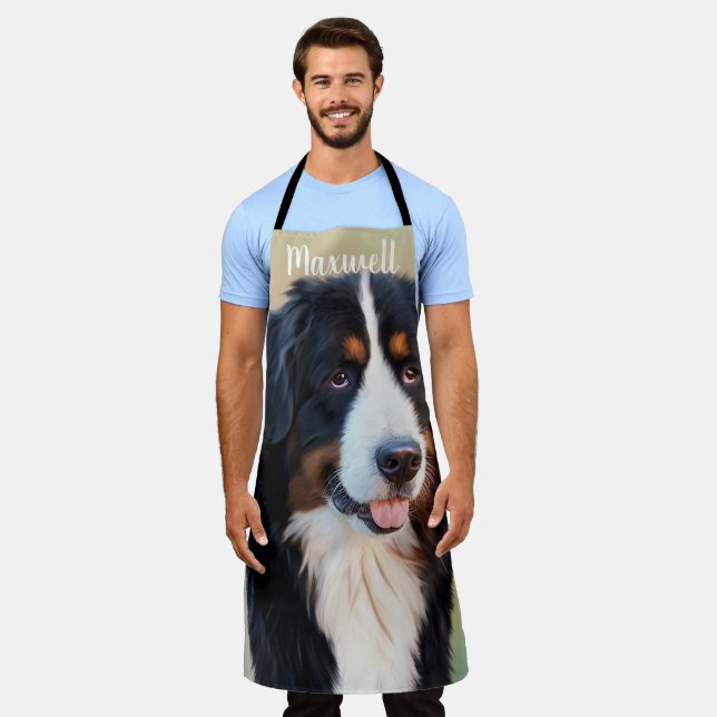 Personalised Custom Pet Photo Dog Owners Apron (Worn)