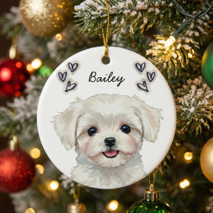 Personalised Custom Pet Photo Name Keepsake Ceramic Ornament