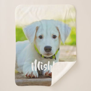 Personalised custom pet photo  sherpa blanket