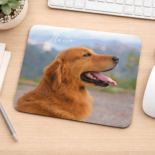 Personalised Custom Photo And Dog Name Mouse Pad (Creator Uploaded)