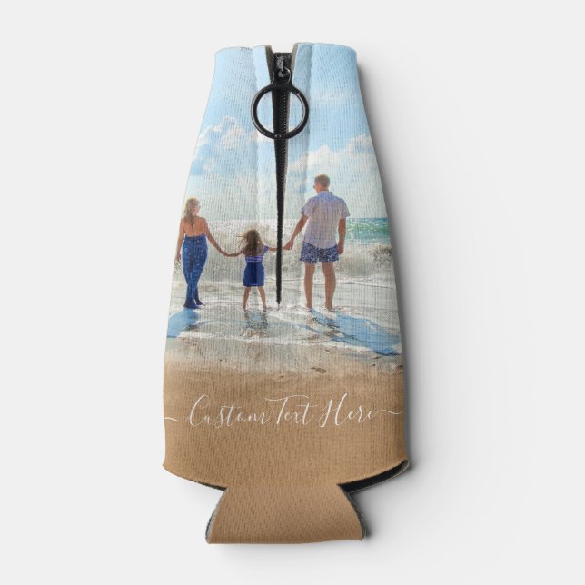 Personalised Custom Photo and Text Bottle Cooler (Back)