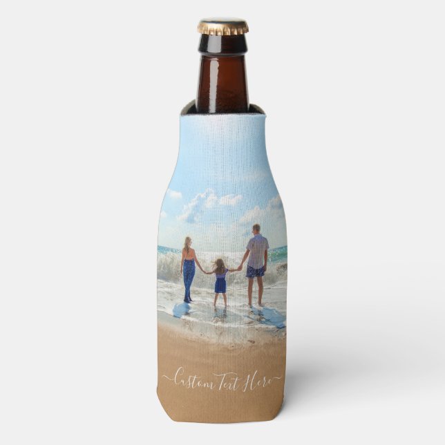 Personalised Custom Photo and Text Bottle Cooler (Bottle Front)