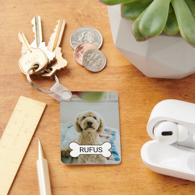 Personalised Custom Photo And Text Key Ring (Desk)