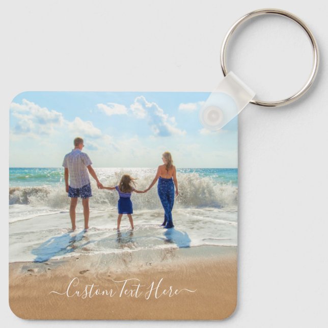 Personalised Custom Photo and Text Keychain (Back)