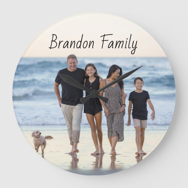 Personalised Custom Photo and Text  Large Clock (Front)