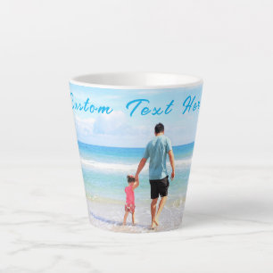 Personalised Custom Photo and Text Latte Mug
