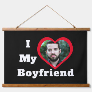 Personalised Custom Photo Bae I Love My Boyfriend Hanging Tapestry
