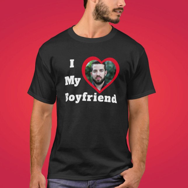 Personalised Custom Photo Bae I Love My Boyfriend T-Shirt (Creator Uploaded)