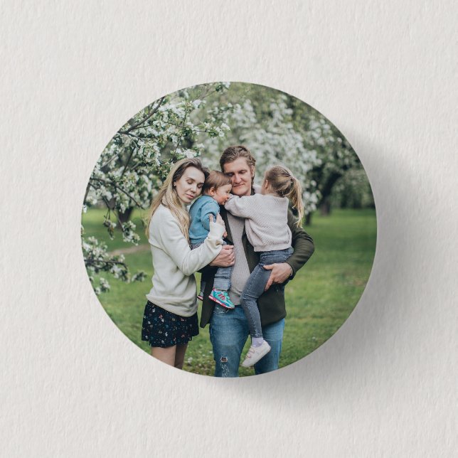 Personalised Custom Photo Best Dad Ever 3 Cm Round Badge (Front)