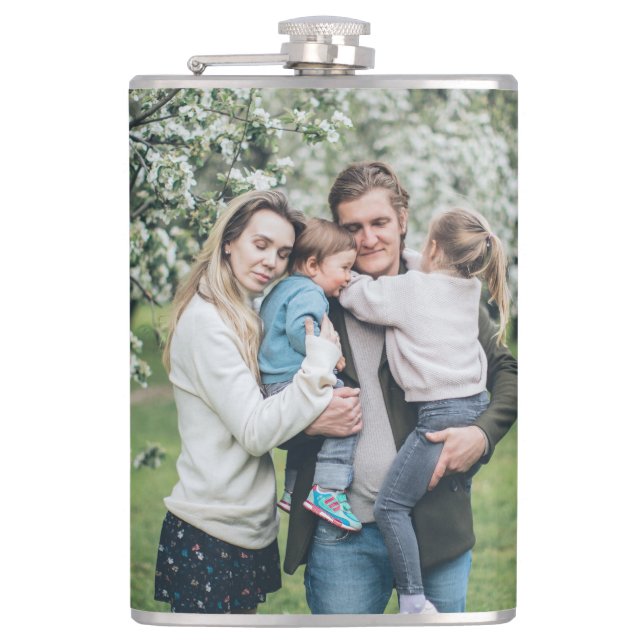Personalised Custom Photo Best Dad Ever Hip Flask (Front)