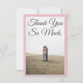 Personalised Custom Photo blush pink Than Thank You Card