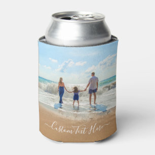 Personalised Custom Photo Can Cooler with Text
