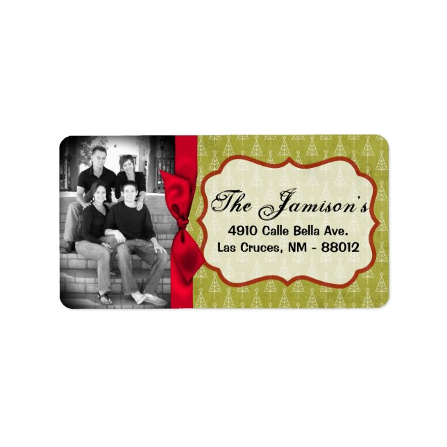 Personalised Custom Photo Christmas Mailing Label (Front)