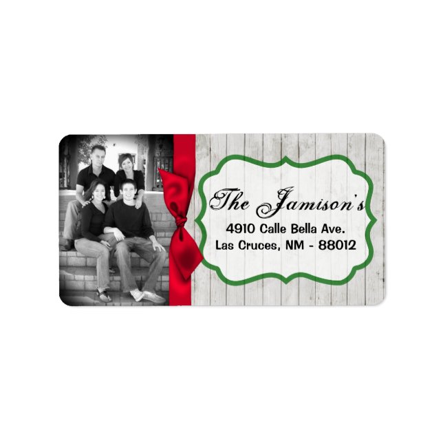 Personalised Custom Photo Christmas Mailing Label (Front)