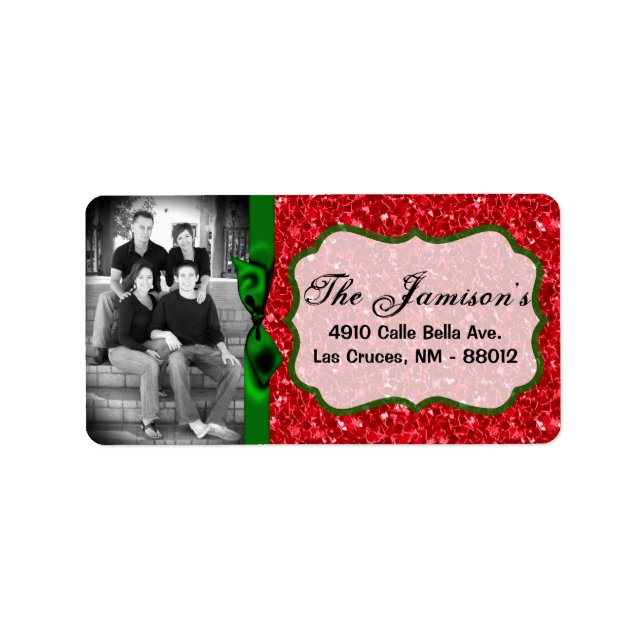 Personalised Custom Photo Christmas Mailing Label (Front)