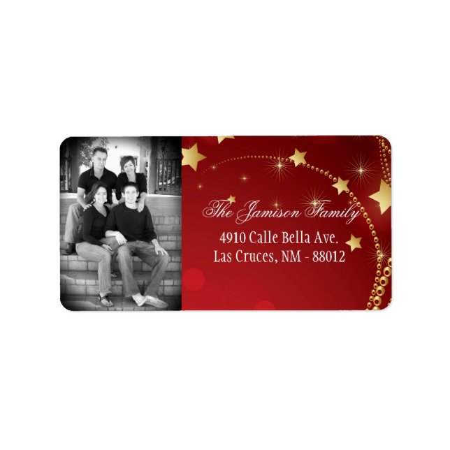Personalised Custom Photo Christmas Mailing Label (Front)
