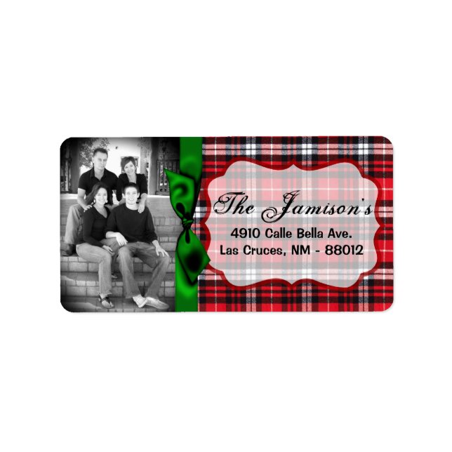 Personalised Custom Photo Christmas Mailing Label (Front)