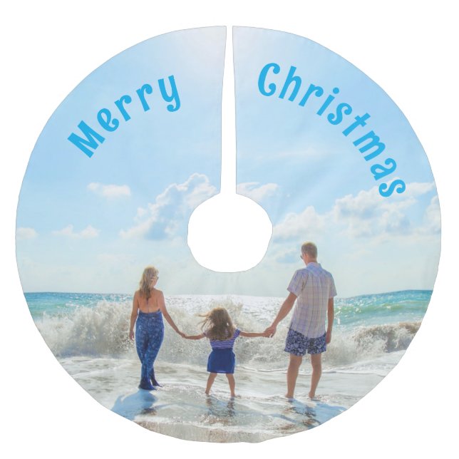 Personalised Custom Photo Christmas Tree Skirt (Front)