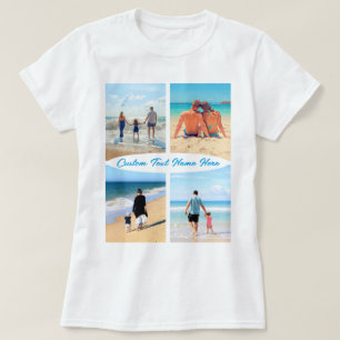Personalised Custom Photo Collage T-Shirt and Text
