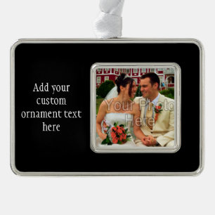 Personalised Custom Photo Gift Silver Plated Framed Ornament