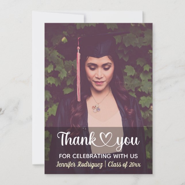 Personalised Custom Photo Graduation Thank You Card (Front)