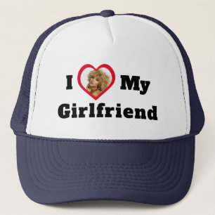 Personalised Custom Photo I Love My Girlfriend Trucker Hat