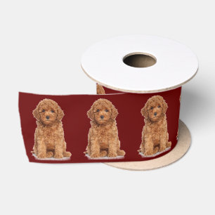 Personalised Custom photo image burgundy Maroon Satin Ribbon
