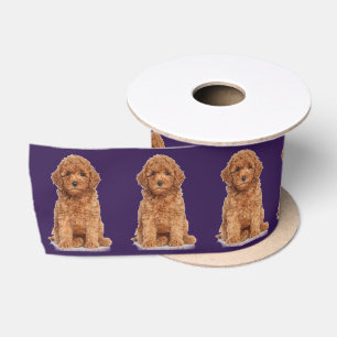 Personalised Custom photo image dark violet purple Satin Ribbon